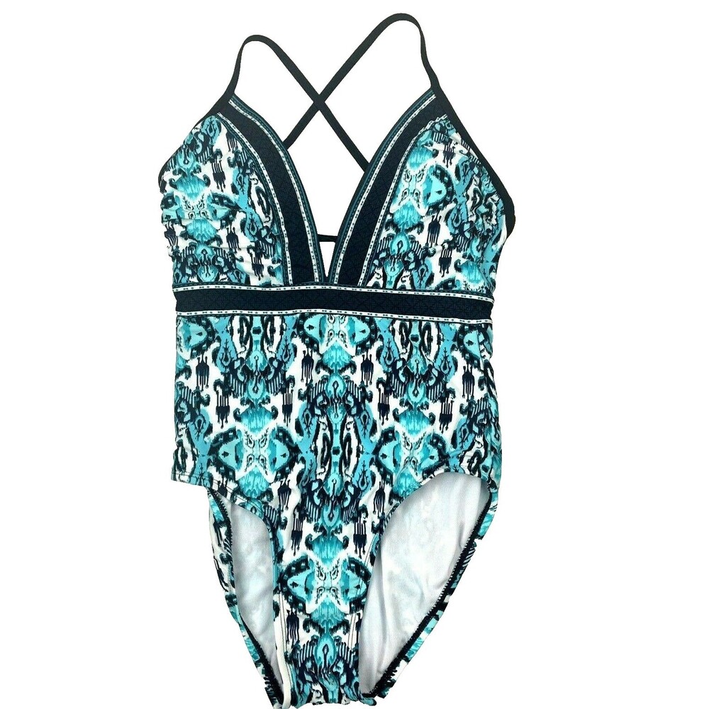 Coastal Zone by Jantzen Womens Sz S Plunge NecklIne Strap Back Swim Suit $ 80